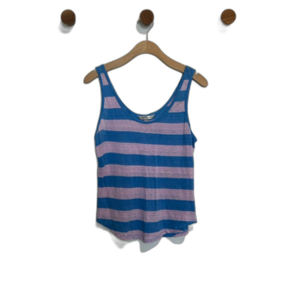 Banana Republic Womens Tank Top Size Medium 100% Linen Sleeveless Striped - Picture 15 of 15